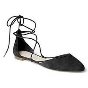 Gap Black Suede Lace-Up d'Orsay Flats
